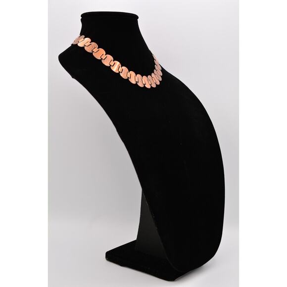 Vintage Copper Collar Necklace Statement Antiqued Chunky Linked Heavy 1960s Bin2 - Picture 4 of 12
